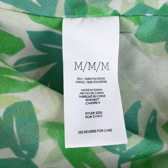 Cabi Tropical Slip Dress Womens M Green Resort Flounce Hem Chiffon Vacation - Picture 8 of 9